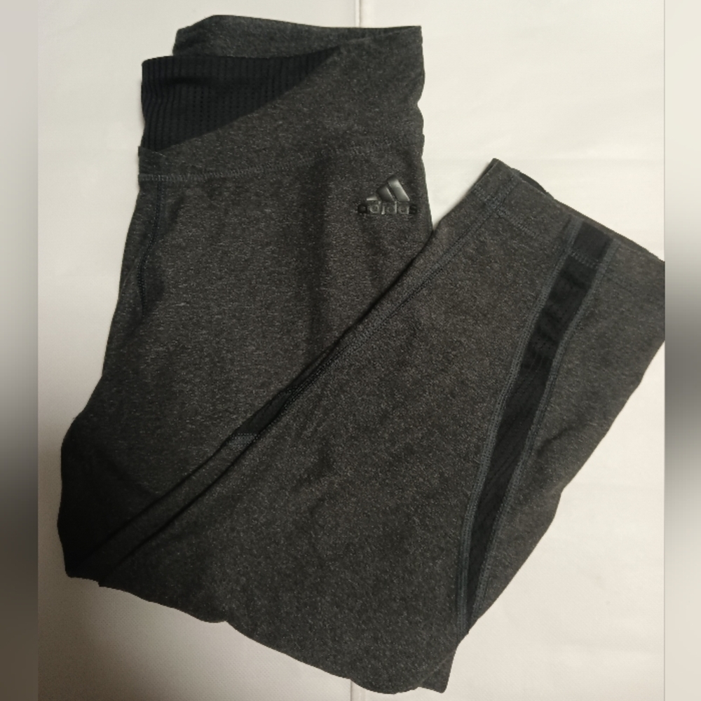 Adidas Charcoal Climalite Cropped Leggings